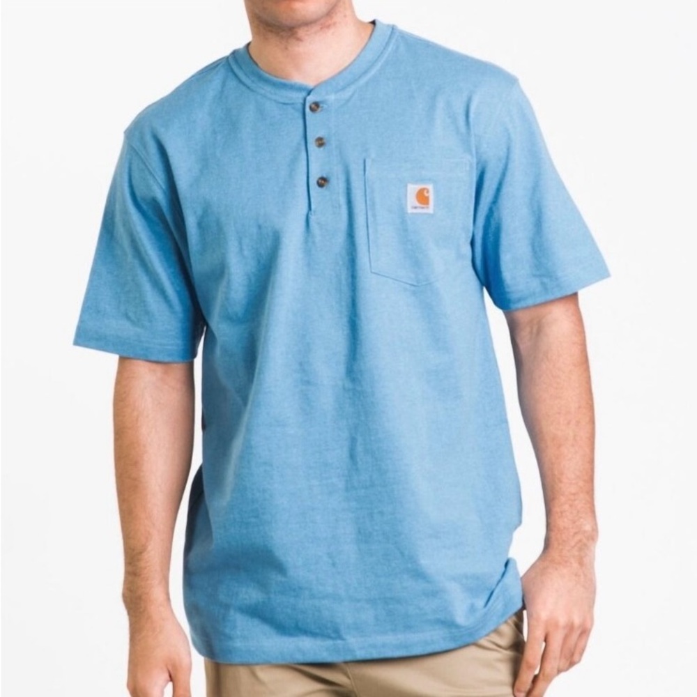 Carhartt Men's Casual Blue Button Down Shirt